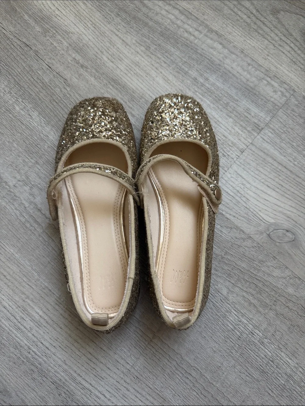 Toddler Girl H&M Gold Glitter Mary Jane Dress Shoes